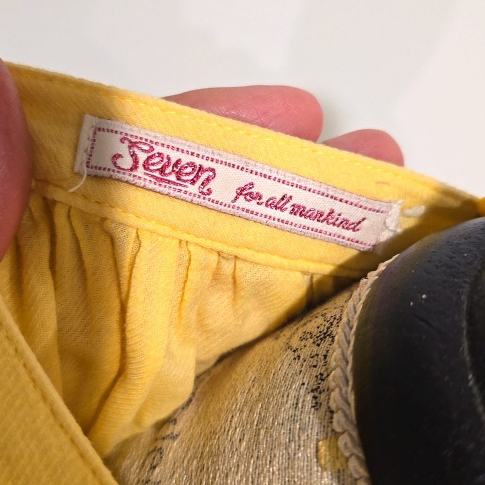 7 For All Mankind Butter Yellow Halter Blouse - Picture 2 of 8